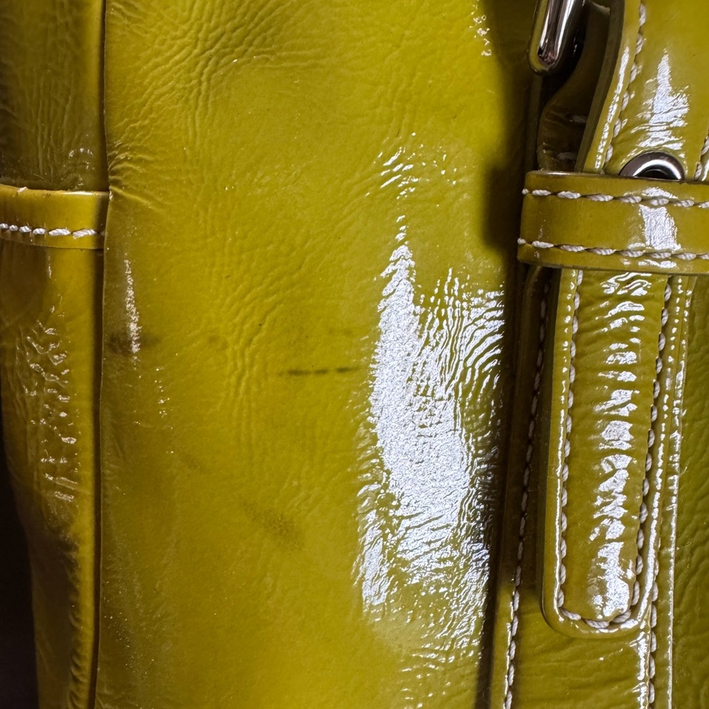 Coach Olive Green Patent Leather Tote - Picture 6 of 8